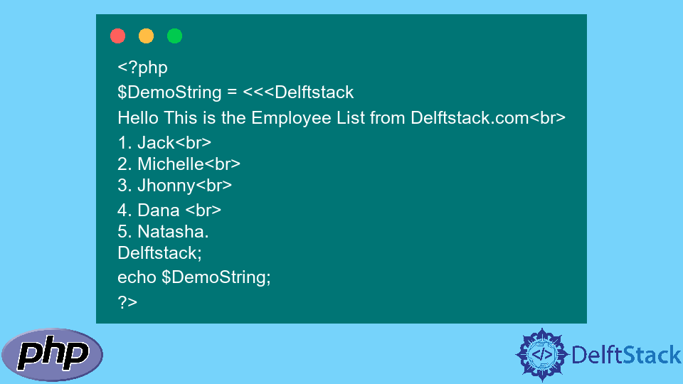 php-heredoc-syntax-delft-stack